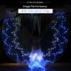 Aumulen Belly Dance Led Wings Performance Costume with Flexible Sticks for Women (White-turquoise) view 3