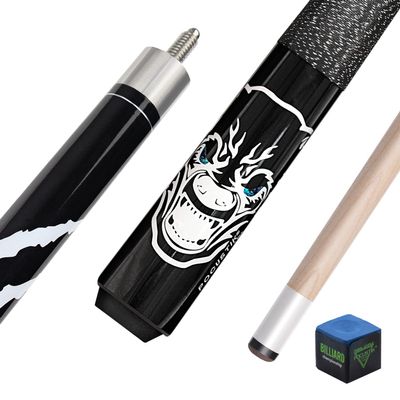 POCUSTIK Pool Cue, 58" 2-Piece Pool Stick for AdultsCanadian Maple Billiard Table Cues with Irish Linen Wrap, House Bar Billiard Sticks with 13mm Tip for Men Women - Black,20 Oz