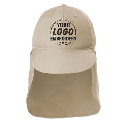 Custom Embroidered Sun Hat Neck&Ear Flap Adjustable UPF 30+ UV Protection Hiking Safari Fishing Hats for Women and Men Stone