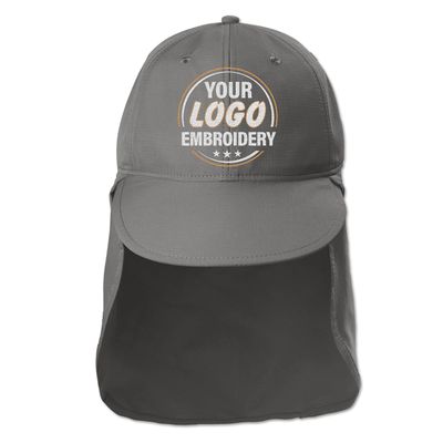 Custom Embroidered Sun Hat Neck&Ear Flap Adjustable UPF 30+ UV Protection Hiking Safari Fishing Hats for Women and Men Sterling Grey