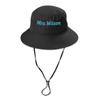 Custom Embroidered Bucket Hat Add Your Design Text Logo Adjustable UPF 30+ Travel Fishing Sun Hats Small/Medium Black view 3