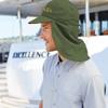 Custom Embroidered Sun Hat Ear&Neck Flap Adjustable UPF 30+ UV Protection Hiking Safari Fishing Hats for Women and Men Olive Leaf view 4