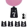 Andux 3pcs/Set Golf 460cc Driver Wood Club Head Covers Long Neck with No. Tags Pink view 4