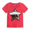Toddler Little Kids Baby Boys Girls Magic Flip Sequins Tshirt Short Sleeve Crew Neck Pullover Tees Tops (2-3 Years, Red) view 3