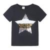 Toddler Little Kids Baby Boys Girls Magic Flip Sequins Tshirt Short Sleeve Crew Neck Pullover Tees Tops (12-24 Months, Black) view 3