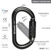 CAMNAL Auto Locking Climbing Carabiner Clips, Heavy Duty Carabiners UIAA Certified 25KN, Rock Climbing Carabiner Auto Lock for Rock Climbing, Mountaineer, Hammock, Rappelling, Outdoor Equipment view 2