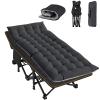 ABORON Camping Cot for Adult 28" Extra Wide, Heavy-Duty 1200D Oxford Cot for Sleeping, Portable Folding Camp Bed with Mat & Carry Bag view 1