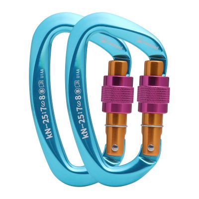 CAMNAL Heavy Duty Carabiner UIAA Certified Locking Carabiner 25KN (About 5620 lbs) Screw Lock Carabiner D Shape Carabiner Clip for Rock Climbing, Mountaineer, Aerial Work