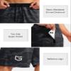 Men's Basketball Shorts with Zipper Pockets Lightweight Quick Dry 11" Long Shorts for Men Athletic Gym(Gray Camo,M) view 3