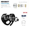 CAMNAL Zipline Trolley Kit with 25kN Carabiner Double Tandem Dual Pulley Speed Dual Trolley for Rock Climbing Caving Aloft Work Rescue,Black with Carabiner view 3