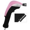 Andux 5pcs/Set Mesh Golf 460cc Driver Fairway Wood Club Head Covers Long Neck with No. Tags Black/Pink view 2