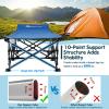 Goplus Folding Camping Cot, 27.5" Sleeping Cot for Adults with Carry Bag, 600LBS Weight Capacity, Slanted Head, Side Pocket, Heavy Duty Portable Camping Bed for Kids, Beach, Office Snap (Blue) view 3