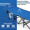 Goplus Folding Camping Cot, 27.5" Sleeping Cot for Adults with Carry Bag, 600LBS Weight Capacity, Slanted Head, Side Pocket, Heavy Duty Portable Camping Bed for Kids, Beach, Office Snap (Blue) view 4