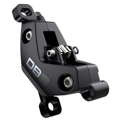 SRAM DB8 Disc Brake Caliper - 4-Piston Post Mount Hydraulic Brake with Mineral Oil, Forged Aluminum Body, Diffusion Black Finish, Compatible with SRAM Code Pads, High-Performance Cycling Component for