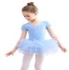 EASTBUDDY Ballet Dress for Girls,Toddler Dance Leotard with Tutu Skirt Short Sleeve Ballerina Outfit (Blue/5-7 Years) view 1