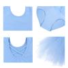 EASTBUDDY Ballet Dress for Girls,Toddler Dance Leotard with Tutu Skirt Short Sleeve Ballerina Outfit (Blue/5-7 Years) view 4