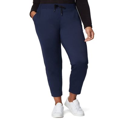 32 DEGREEES Women's Ultra Comfy Everyday Pants| Adjustable Drawstring | 4-Way Stretch | Modern-Fit | Office, Dress Blue, X-Small