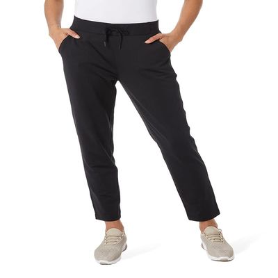 32 DEGREEES Women's Ultra Comfy Everyday Pants| Adjustable Drawstring | 4-Way Stretch | Modern-Fit | Office, Black, Medium