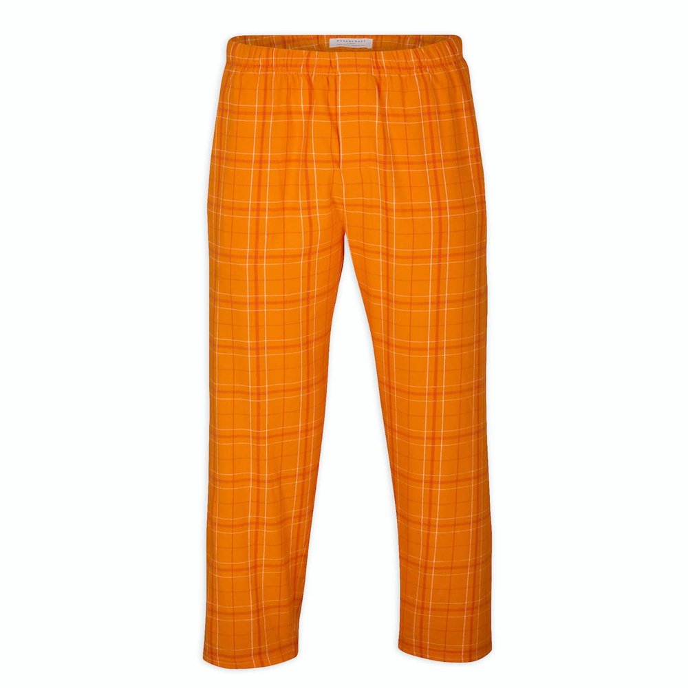 boxercraft Mens 100% Cotton Cotton Flannel Pajama Pant with Pockets - Updated Mens FIT New Mens Style Harley - Mens Fit, Orange Field Day-L