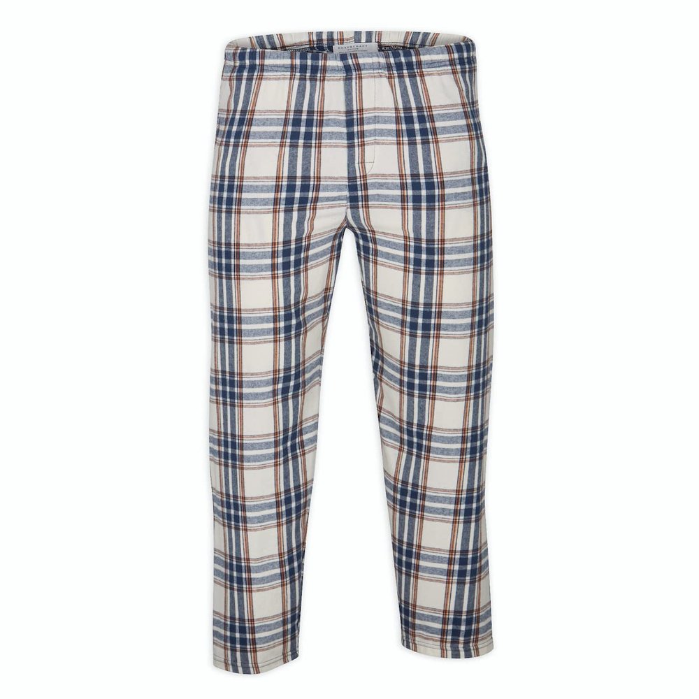 Boxercraft 100% Cotton Flannel Pajama Pant With Pockets - Updated Mens Fit Harley, Natural Indigo-L