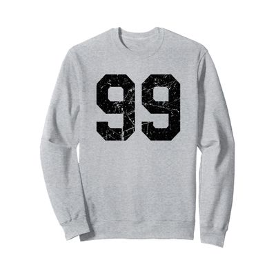 Distressed Number #99 Sport Black Number Sweatshirt