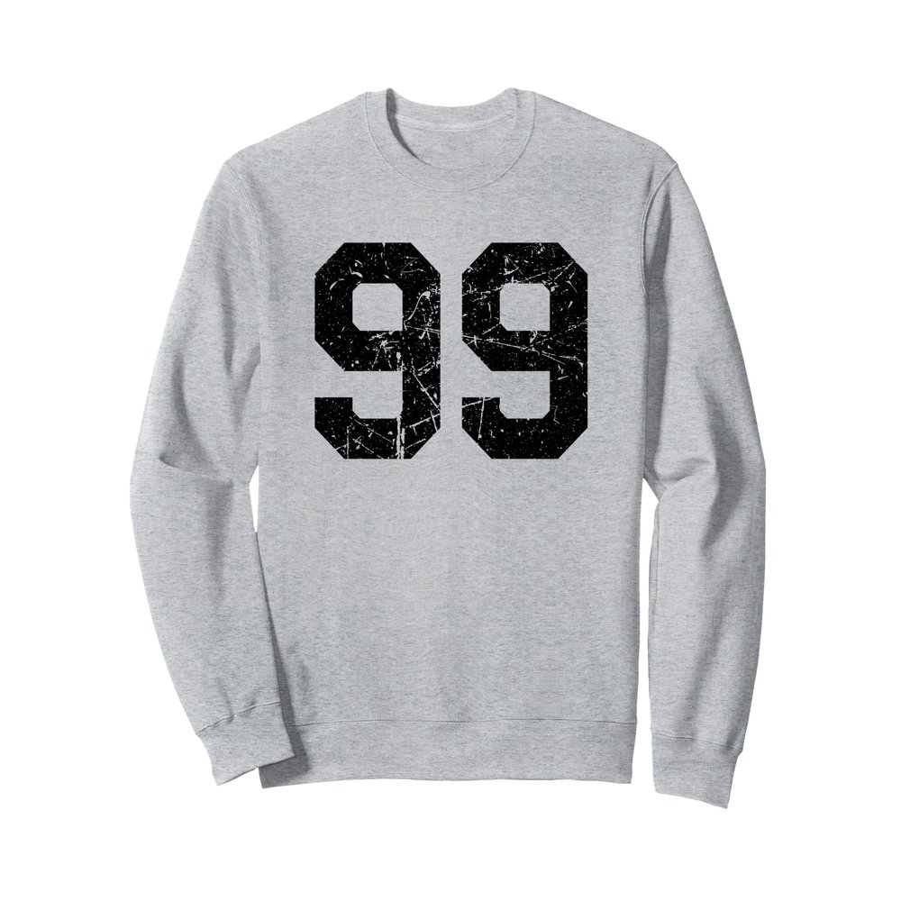 Distressed Number #99 Sport Black Number Sweatshirt