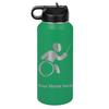 LaserGram Personalized 32oz Water Bottle, Wheelchair Fencing (Green) view 1