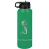 LaserGram Personalized Water Bottle, Mermaid, Stainless Steel Double Wall Vacuum Insulated with Flip Top Straw, Custom Engraved Gift (40oz / 1180ml Green) view 1