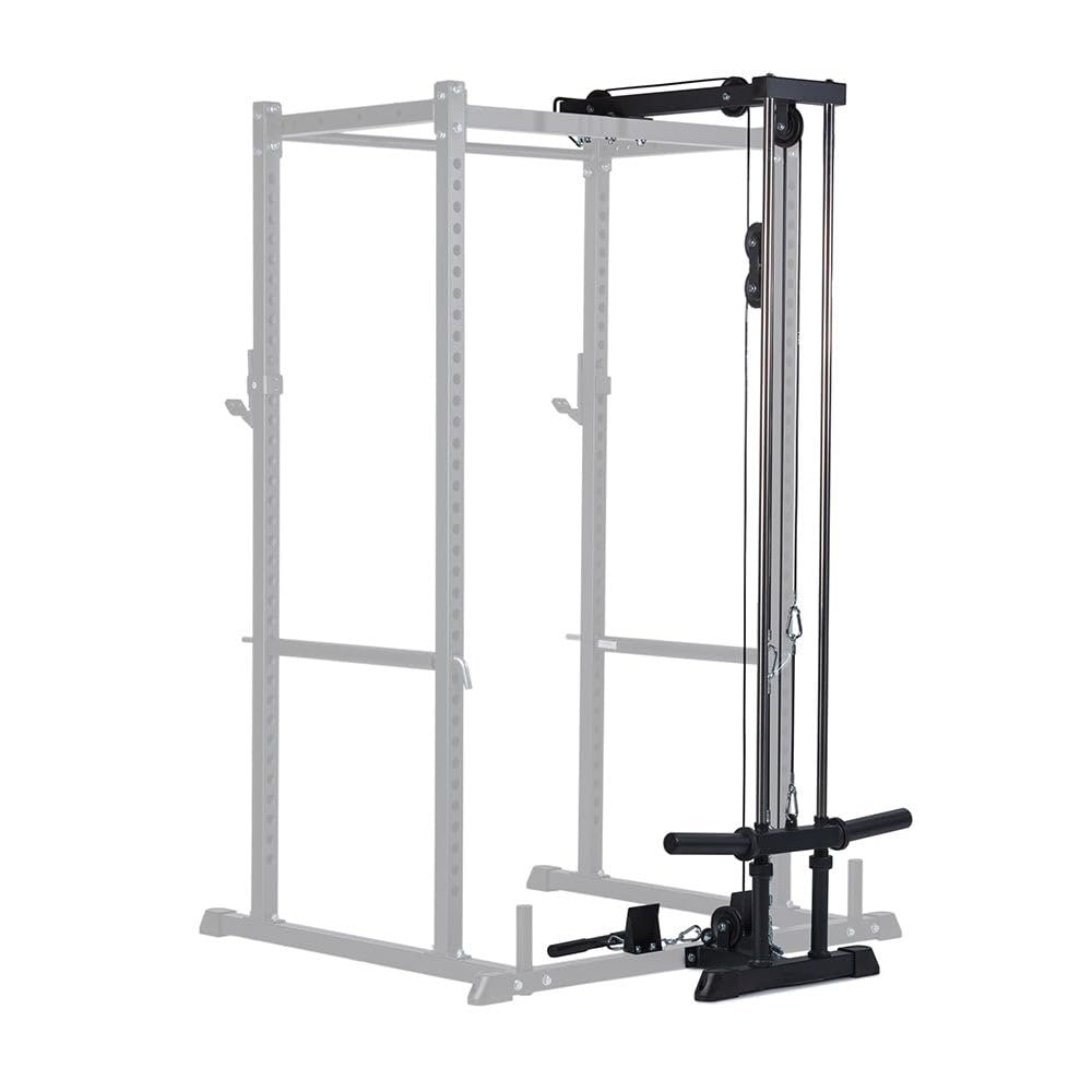Titan Fitness T-2 Series 83" LAT Pulldown and Low Row Attachment, Plate-Loaded 300 LB Capacity, Space Saving Rack Mounted LAT Pulley Tower, Includes LAT Pulldown and Low-Row Handle