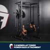 Titan Fitness T-2 Series 83" LAT Pulldown and Low Row Attachment, Plate-Loaded 300 LB Capacity, Space Saving Rack Mounted LAT Pulley Tower, Includes LAT Pulldown and Low-Row Handle view 2