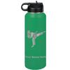 LaserGram Personalized Water Bottle, Karate Woman, Stainless Steel Double Wall Vacuum Insulated with Flip Top Straw, Custom Engraved Gift (40oz / 1180ml Green) view 1