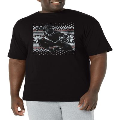 Marvel Classic Panther Holiday Men's Tops Short Sleeve Tee Shirt Black