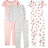 Simple Joys by Carter's Baby and Toddler Girls' 6-Piece Snug-Fit Cotton Pajamas, Pink Strawberries, 6-9 Months view 1