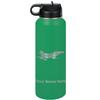 LaserGram Personalized Water Bottle, Fighter Jet 1, Stainless Steel Double Wall Vacuum Insulated with Flip Top Straw, Custom Engraved Gift (40oz / 1180ml Green) view 1