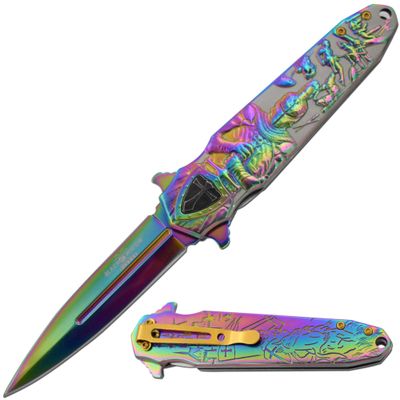 Snake Eye Tactical Assist Heavy-Duty Pocket Knife | Crusader Knights Design-Handle EDC Camping Knife (4)