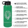 LaserGram Personalized Water Bottle, Basketball Ball, Stainless Steel Double Wall Vacuum Insulated with Flip Top Straw, Custom Engraved Gift (40oz / 1180ml Green) view 3
