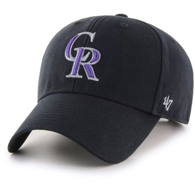 47 MLB Team Color Legend MVP Adjustable Hat, Adult One Size Fits All (Colorado Rockies Black)