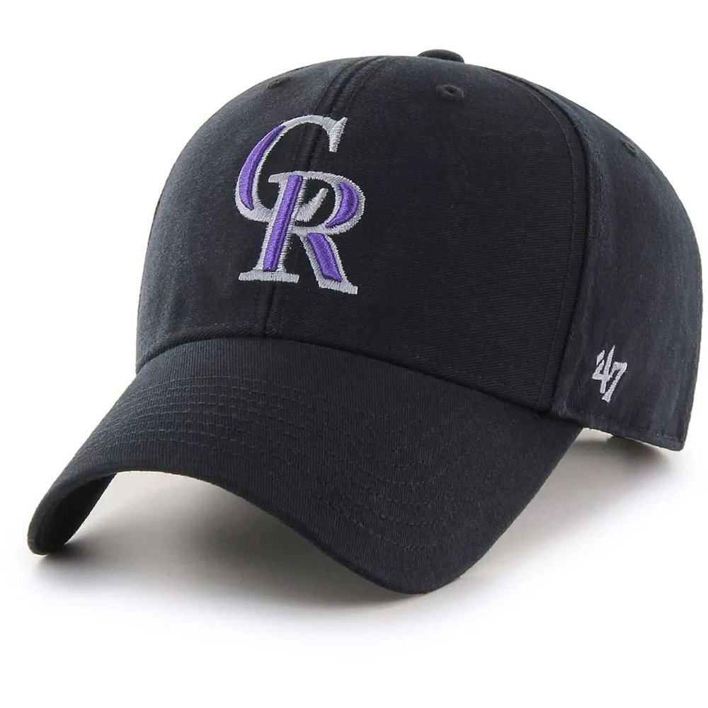47 MLB Team Color Legend MVP Adjustable Hat, Adult One Size Fits All (Colorado Rockies Black)