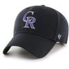 47 MLB Team Color Legend MVP Adjustable Hat, Adult One Size Fits All (Colorado Rockies Black) view 1