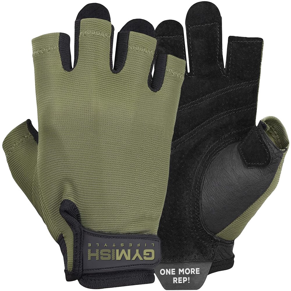 Military Green X-Large Weight Lifting Gloves Multipurpose Fingerless Gloves with Wrist Wraps Comfortable Heavy Duty Durable Materials for Men and Women
