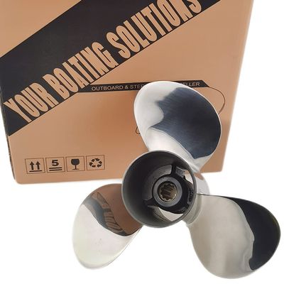 Boatman Outboard Propeller 9 7/8x13 fit Yamaha Boat Engine 20/25/F25/30HP 10 Spline Tooth(Stainless)