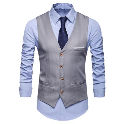 HOURVNEI Dress Vests For Men Slim Fits Mens Suit Vest Male Waistcoat Homme Casual Sleeveless Formal Business Vest