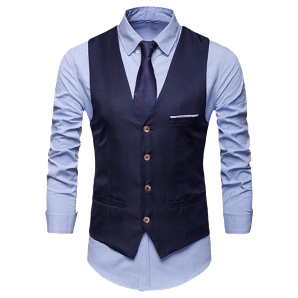 HOURVNEI Dress Vests For Men Slim Fits Mens Suit Vest Male Waistcoat Homme Casual Sleeveless Formal Business Vest