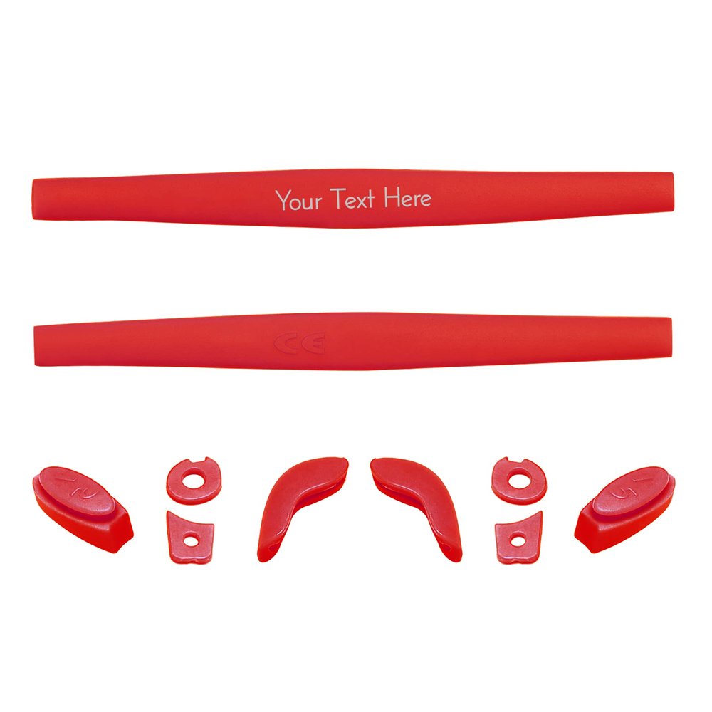 Glintbay Personalized Custom Engraved Nosepads and Earsocks Rubber Kit for Oakley Juliet - Red