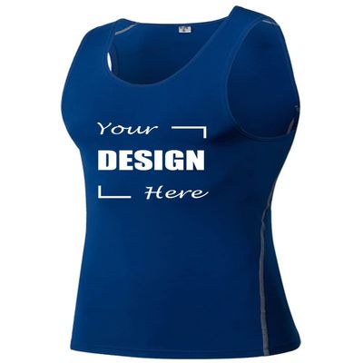 TopTie Custom Compression Shirt for Men, Personalized Tank Top, Sleeveless Base Layer Training Shirt-Blue-XXL