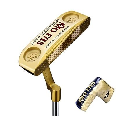Golf Putter MO Eyes Right Hand Authentic Driver Men's Golf Club Blue/Gold Putters with Line of Sight Large Grip 34'' Golf Putter Rod (Gold)