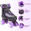 Kids Roller Skates for Girls, Purple Adjustable Rollerskates with Light Up Wheels for Toddler Little Kids Ages 6-12 4 5 6 7, Beginners Outdoor Sports, Best Birthday Gift for Girls view 3