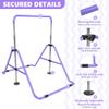 HYD-Parts Gymnastics Bar with Mat for Kids 3-9, Adjustable Height Gymnastic Horizontal Bars, Junior Training Bar, Gymnastics Equipment for Kids no Mat (Violet) view 3