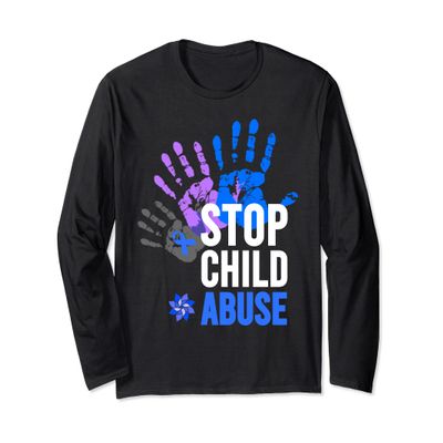 Child Abuse Shirt - Stop Child Abuse Prevention Awareness Long Sleeve T-Shirt