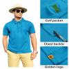 ZITY Mens Polo Shirt Short Sleeve Sports Tactical T-Shirt Athletic Golf Polos Daily Casual Stylish Collared Shirts for Men Bluegreen 3X-Large view 2